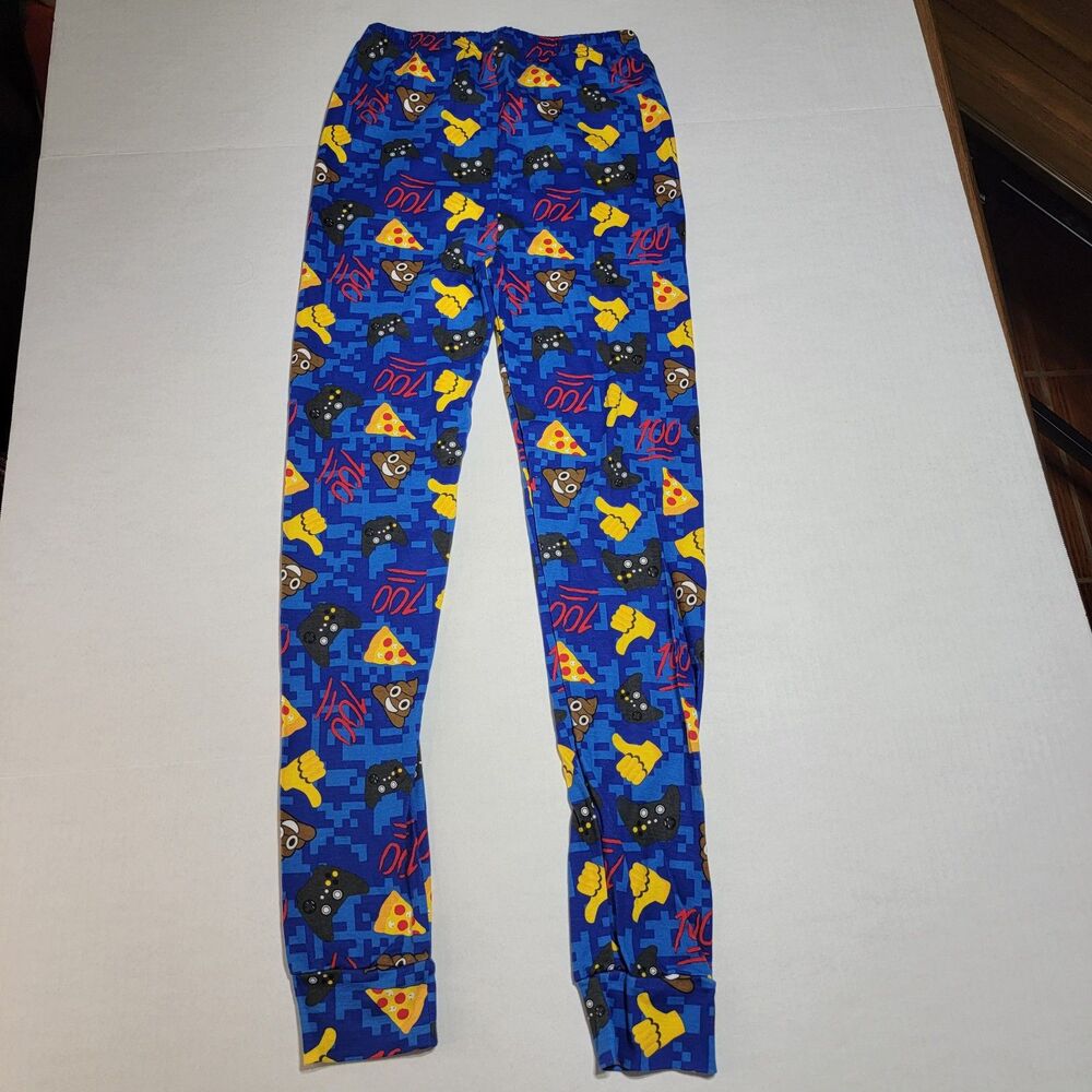 Place Youth Cotton PJ Pants Navy Pizza & Poop - Size Youth 14 - Picture 3 of 4